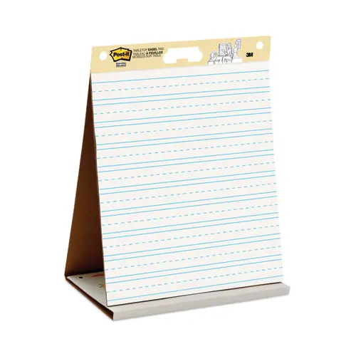 Post-it® Easel Pads Super Sticky Self-Stick Tabletop Easel Pad with Command Strips, Presentation Format (1.5" Rule), 20 x 23, White, 20 Sheets