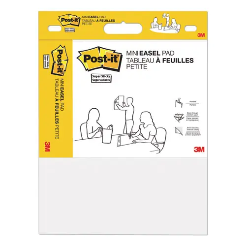 Post-it® Easel Pads Super Sticky Vertical-Orientation Self-Stick Easel Pads, Unruled, 15 x 18, White, 20 Sheets, 2/Pack
