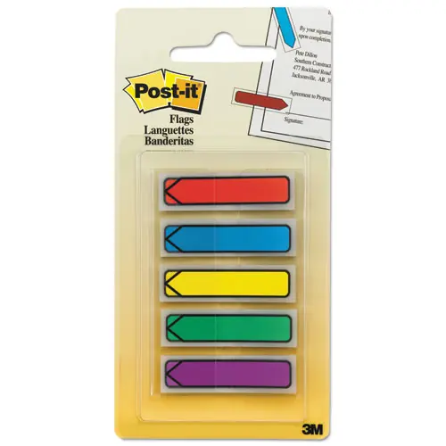 Post-it® Flags Arrow 0.5" Page Flags, Assorted Colors, 100/Pack