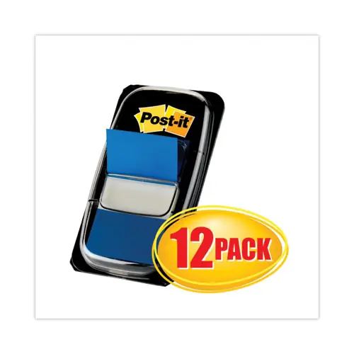 Post-it® Flags Marking Page Flags in Dispensers, Blue, 50 Flags/Dispenser, 12 Dispensers/Pack