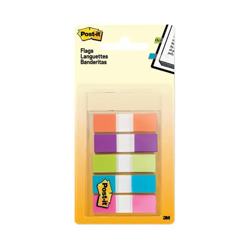 Post-it® Flags Page Flags in Portable Dispenser, Assorted Brights, 5 Dispensers, 20 Flags/Color