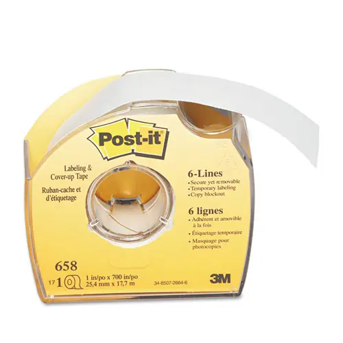 Post-it® Labeling and Cover-Up Tape, Non-Refillable, Clear Applicator