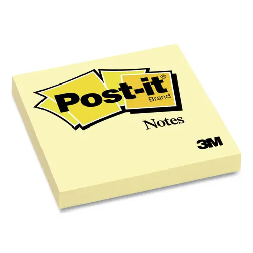 Post-it® Notes Original Pads, Canary Yellow, 3" x 3", 100 Sheets/Pad