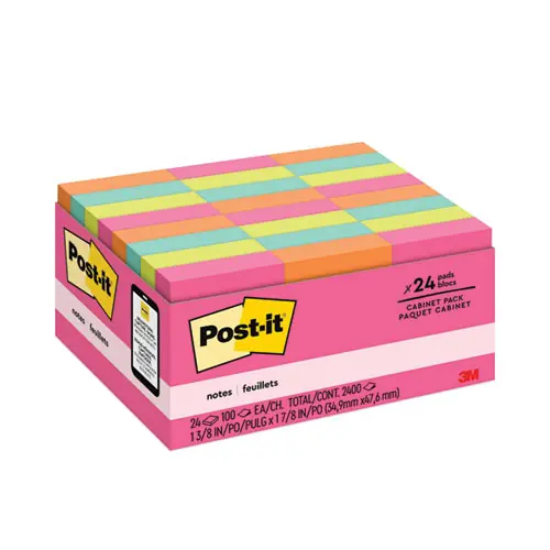 Post-it® Notes Original Pads in Poptimistic Colors, Value Pack, 24 Pads
