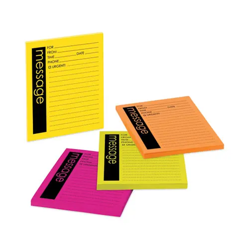 Post-it® Notes Super Sticky Self-Stick Message Pad, Note Ruled, 4" x 5", Energy Boost Collection Colors