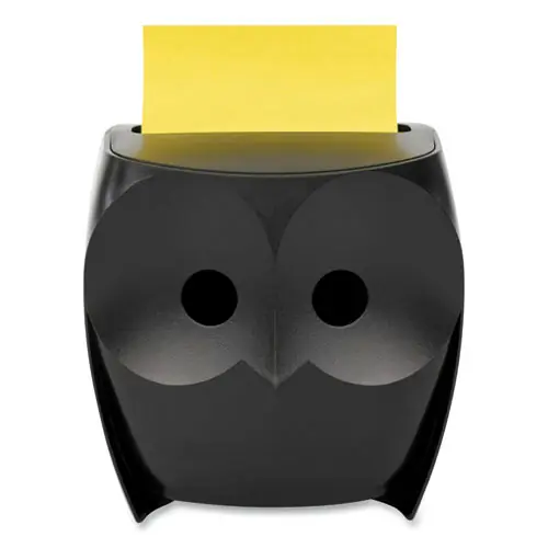 Post-it® Pop-up Notes Owl-Shaped Dispenser, Black, Includes 45-Sheet Citron Super Sticky Pop-Up Pad, Fits 3 x 3 Pads