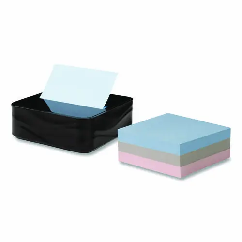 Post-it® Pop-up Notes Wave Design Dispenser with Notes, Includes (3) 90-Sheet Simply Serene Collection Pop-up Pads, Black, For 3 x 3 Pads