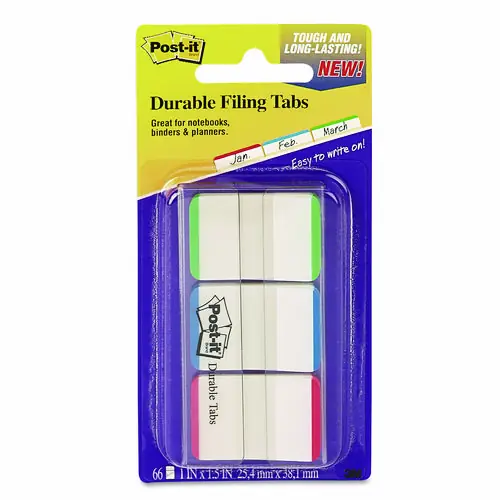 Post-it® Tabs 1" Lined, 1/5-Cut, Assorted Colors, 66/Pack
