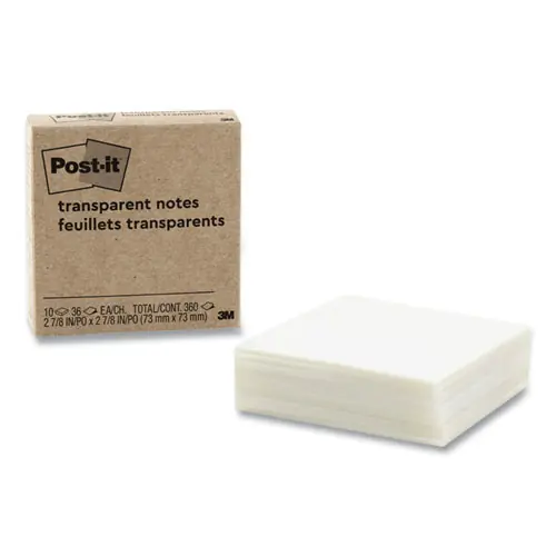 Post-it® Transparent Notes, 3" x 3", 36 Sheets/Pad, 10 Pads/Pack
