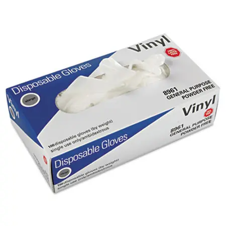 Powder-Free Vinyl General-Purpose Gloves, Natural, XL, 100/B