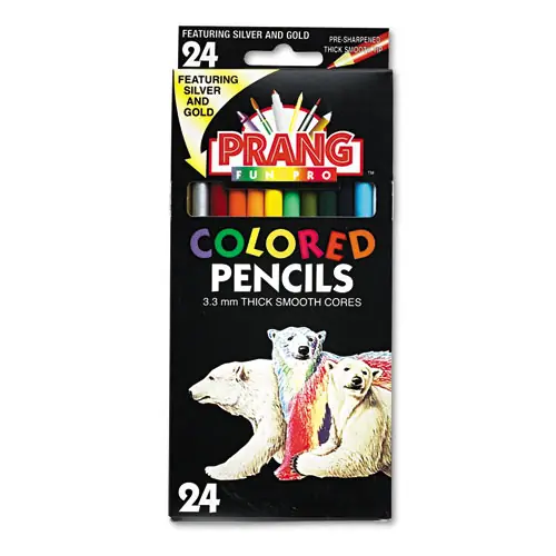 Prang® Colored Pencil Sets, 24/Pack, 3.3 mm, 2B, Assorted Colors