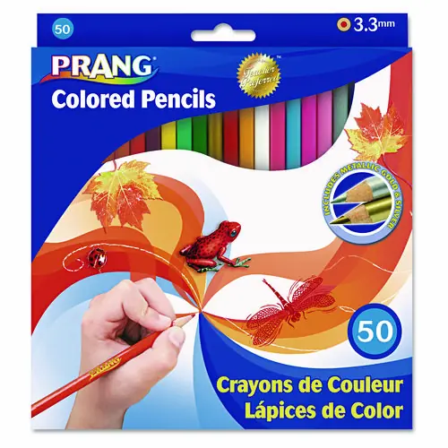 Prang® Colored Pencil Sets, Assorted Lead and Barrel Colors, 50/Pack