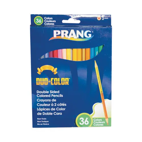 Prang® Duo-Color Colored Pencil Sets, 18/Pack, 3 mm, 2B, Assorted Colors