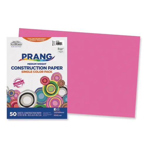 Prang® SunWorks Construction Paper, Hot Pink, 50 Sheets
