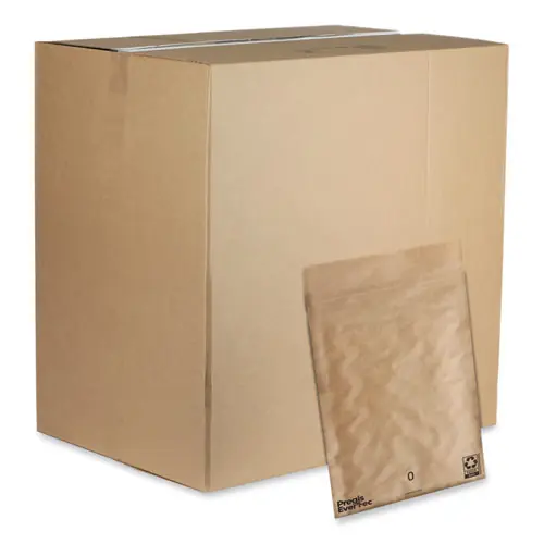 Pregis® EverTec Curbside Recyclable Padded Mailer, #0, Kraft Paper, Self-Adhesive Closure, 7 x 9, Brown