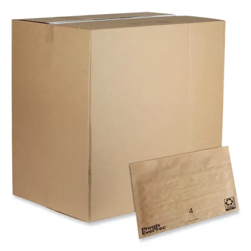 Pregis® EverTec Curbside Recyclable Padded Mailer, #4, Kraft Paper, Self-Adhesive Closure, 14 x 9, Brown