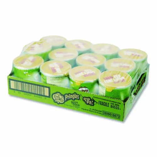 Pringles® Grab and Go Sour Cream and Onion Crisps, 1.4 oz Cans, 12/Box