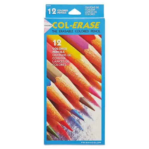 Prismacolor® Col-Erase Pencil with Eraser, Assorted Colors, 0.7 mm, 2B, Dozen