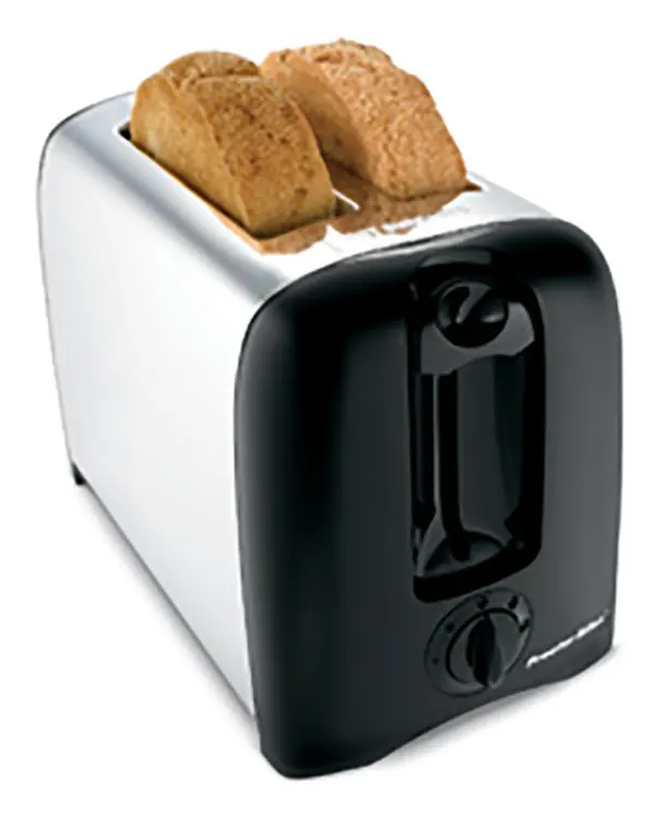 Proctor-Silex 2 Slice Chrome/Black Toaster, Cool Wall