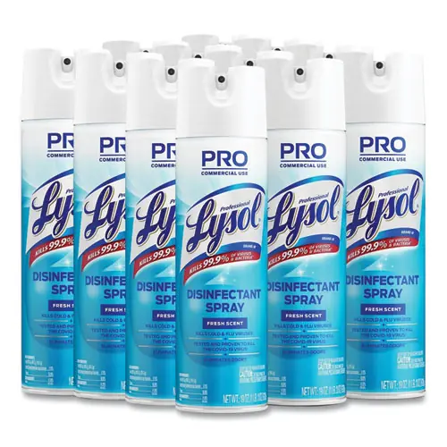 Professional LYSOL® Brand Disinfectant Spray, Fresh Scent, 19 oz Aerosol Spray, 12/Carton