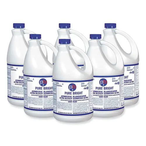 Pure Bright® Liquid Germicidal Bleach, 1 gal Bottle, 6/Carton