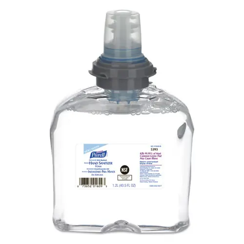 PURELL® Advanced Hand Sanitizer E3-Rated Foam, Fragrance-Free, 1,200 mL Refill, 2/Carton