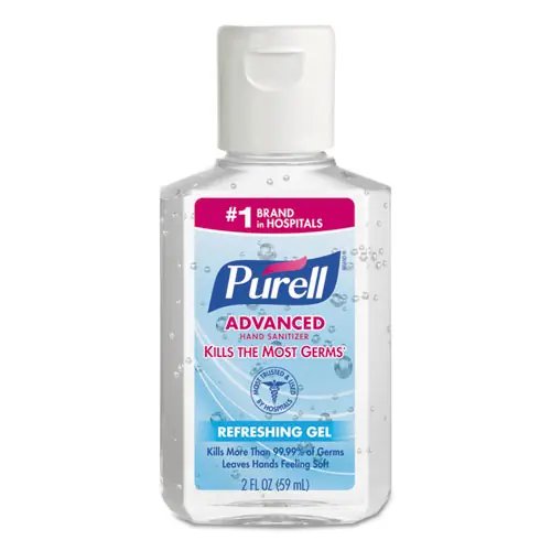 PURELL® Advanced Hand Sanitizer Refreshing Gel, 2 oz, Flip-Cap Bottle, Clean Scent