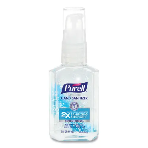 PURELL® Advanced Hand Sanitizer Refreshing Gel, 2 oz Travel-Sized Pump Bottle, Clean Scent, 24/Carton