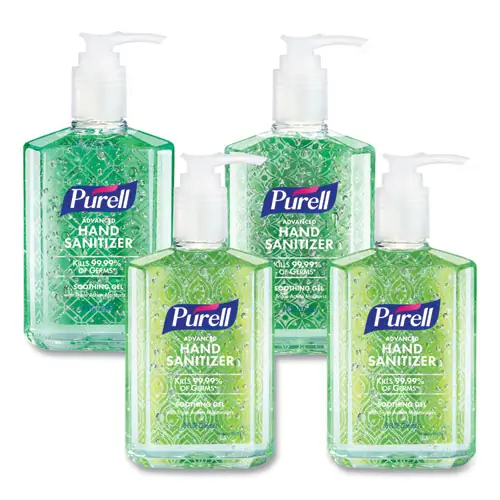 PURELL® Advanced Hand Sanitizer Soothing Gel, 8 oz Pump Bottle, Fresh Scent, 4/Pack