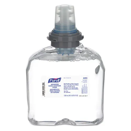 PURELL® Advanced Hand Sanitizer TFX Refill, Foam, 1,200 mL, Unscented, 2/Carton