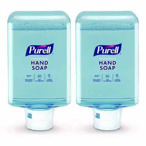 PURELL® Antimicrobial Foaming Hand Soap Refill, For ES10 Dispensers, Fragrance-Free, 1,200 mL, 2/Carton