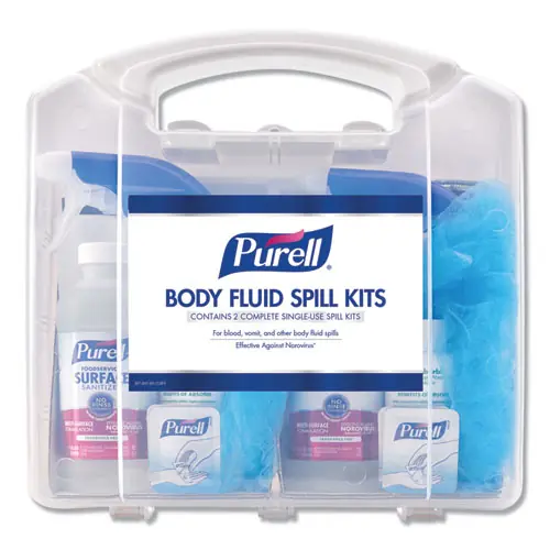 PURELL® Body Fluid Spill Kit, Clamshell Case with 2 Single Use Refills