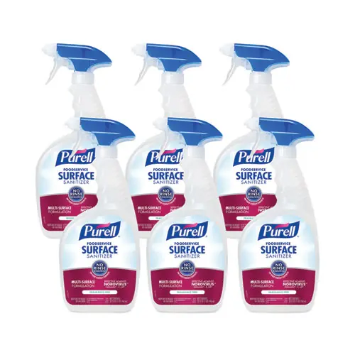 PURELL® Foodservice Surface Sanitizer, Fragrance Free, 32 oz Spray Bottle, 6/Carton