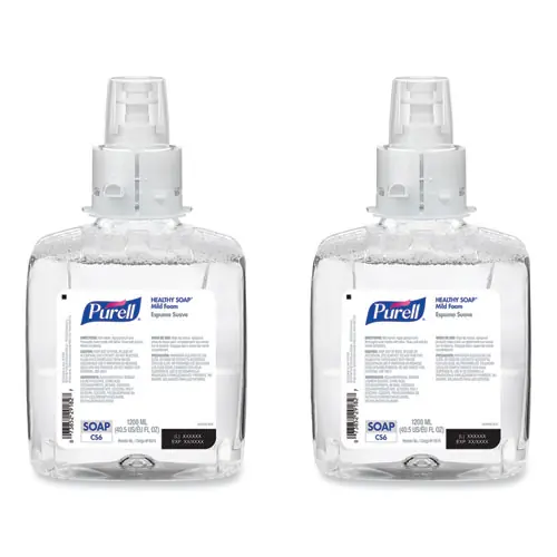 PURELL® HEALTHY SOAP Mild Foam Refill, For CS6 Dispensers, Fragrance-Free, 1,200 mL, 2/Carton