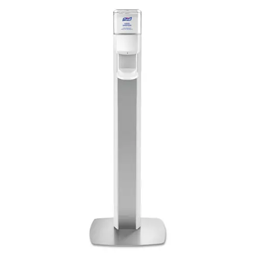 PURELL® MESSENGER ES6 Floor Stand with Dispenser, Silver/White
