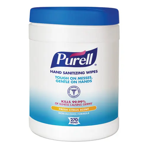 PURELL® Sanitizing Hand Wipes, Fresh Citrus, 270 Wipes/Canister