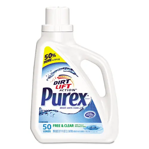 Purex® Free and Clear Liquid Laundry Detergent, Unscented, 75 oz Bottle