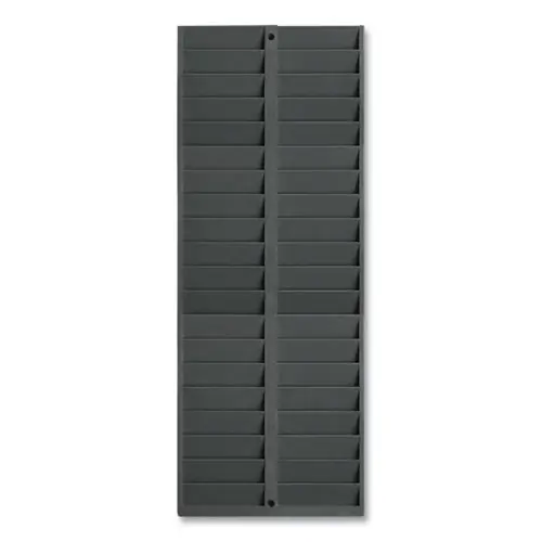 Pyramid Technologies Time Card Rack, 40 Pockets, Plastic, Light Gray