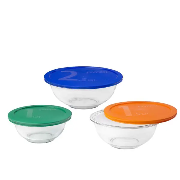 Pyrex 6 Pc. Mixing Bowl Set with Colored Lids