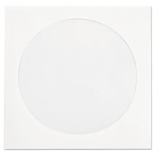Quality Park™ CD/DVD Sleeves, 1 Disc Capacity, White, 250/Box