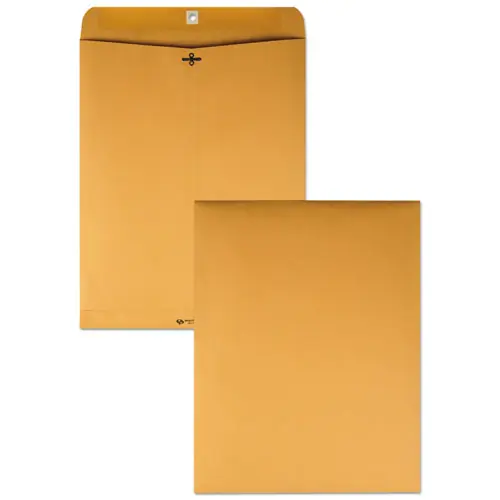 Quality Park™ Clasp Envelope, 12 x 15.5, Brown Kraft, 28 lb Bond Weight, #110, 100/Box