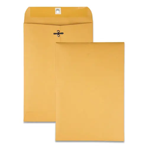 Quality Park™ Clasp Envelope, 28 lb Bond Kraft, #68, Square Flap, Clasp and Gummed Closure, 7 x 10, Brown Kraft, 100/Box