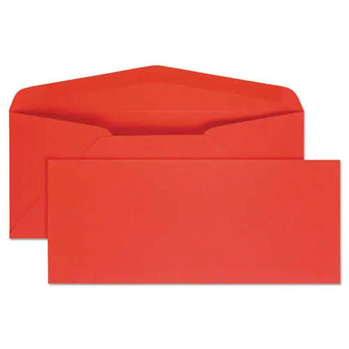Quality Park™ Colored Envelope, #10, Commercial Flap, Gummed Closure, Red, 25/Pack