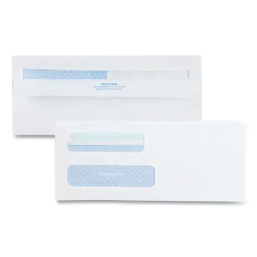 Quality Park™ Double Window Redi-Seal Security-Tinted Envelope, #8 5/8, White, 500/Box
