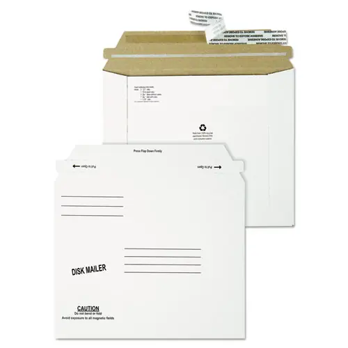 Quality Park™ Economy Disk/CD Mailer, Square Flap, Redi-Strip® Adhesive Closure, 7.5 x 6.06, White, 100/Carton