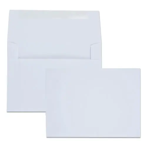 Quality Park™ Greeting Card/Invitation Envelope, A-6, Square Flap, White, 100/Box