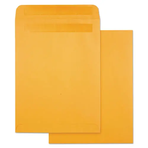 Quality Park™ High Bulk Self-Sealing Envelopes, #10 1/2, Cheese Blade Flap, Redi-Seal Adhesive Closure, 9 x 12, Brown Kraft, 100/Box