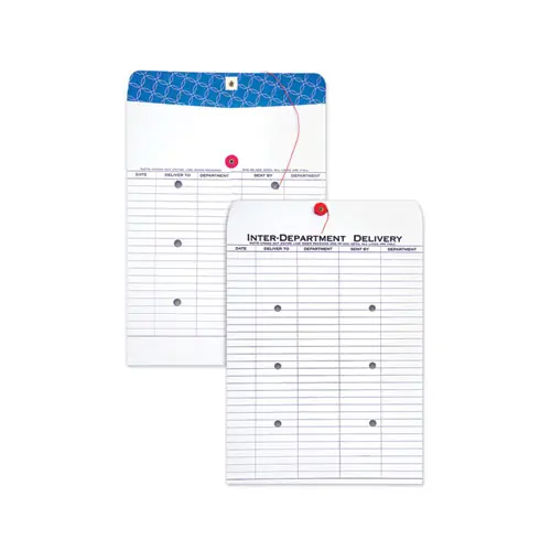 Quality Park™ Inter-Department Envelope, #97, Two-Sided Five-Column Format, 10 x 13, White, 100/Box