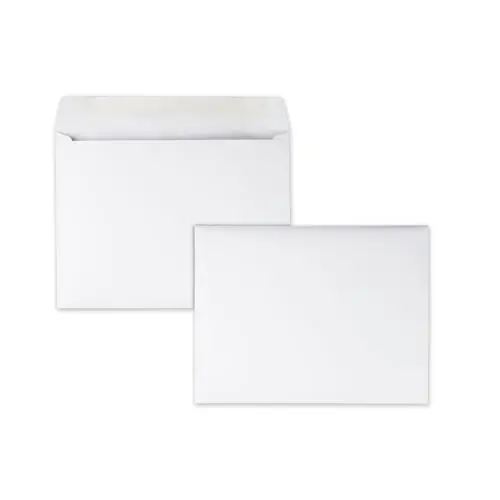 Quality Park™ Open-Side Booklet Envelope, #10 1/2, Hub Flap, Gummed Closure, 9 x 12, White, 100/Box