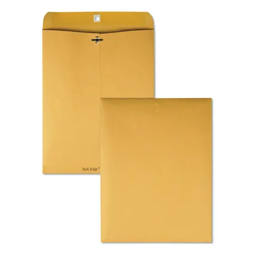 Quality Park™ Park Ridge Kraft Clasp Envelope, #97, Square Flap, Clasp/Gummed Closure, 10 x 13, Brown Kraft, 100/Box